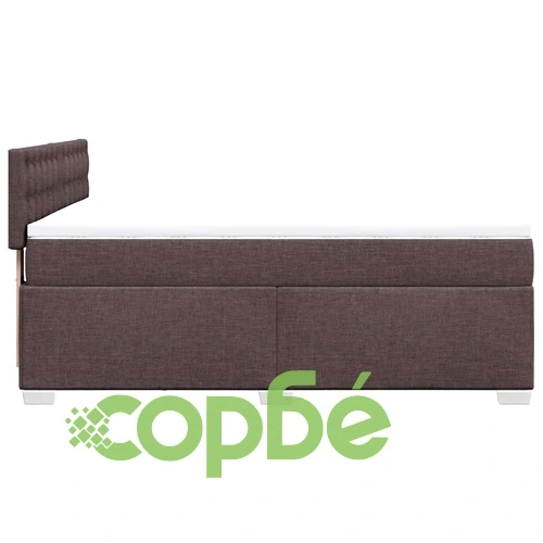 Боксспринг легло с матрак, тъмнокафяво, 160x200 см, плат ➤ топ цена ➤ sorbe.bg