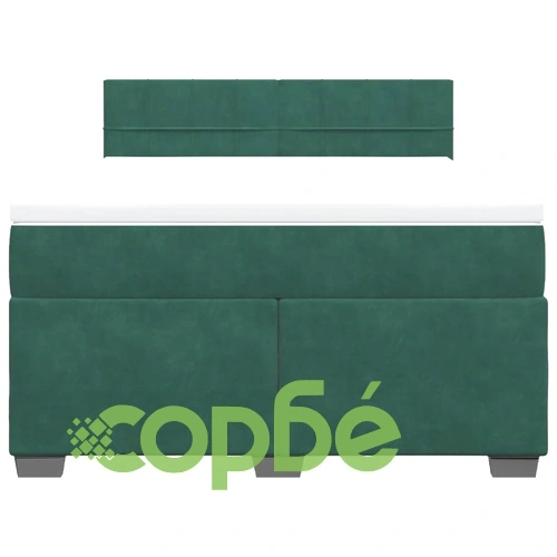 Боксспринг легло с матрак, зелена, 140x190 см, кадифе ➤ топ цена ➤ sorbe.bg