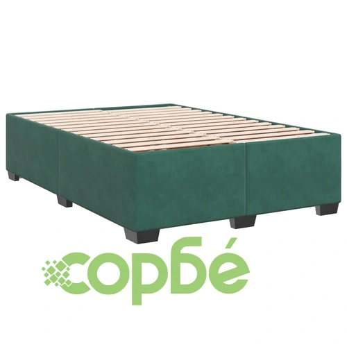 Боксспринг легло с матрак, зелена, 140x190 см, кадифе ➤ топ цена ➤ sorbe.bg