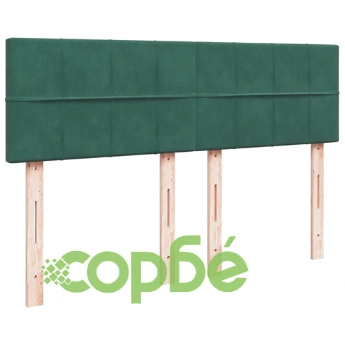 Боксспринг легло с матрак, зелена, 140x190 см, кадифе ➤ топ цена ➤ sorbe.bg