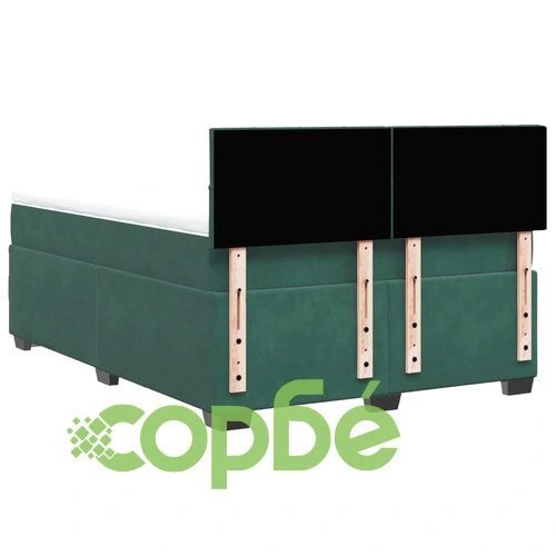 Боксспринг легло с матрак, зелена, 140x190 см, кадифе ➤ топ цена ➤ sorbe.bg