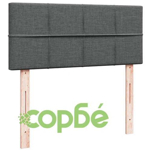 Боксспринг легло с матрак, тъмносиво, 120x200 см, плат ➤ топ цена ➤ sorbe.bg