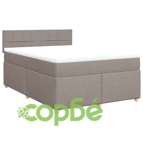 Боксспринг легло с матрак, таупе, 140x190 см, плат ➤ топ цена ➤ sorbe.bg