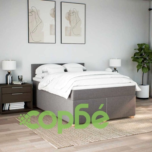 Боксспринг легло с матрак, таупе, 140x190 см, плат ➤ топ цена ➤ sorbe.bg