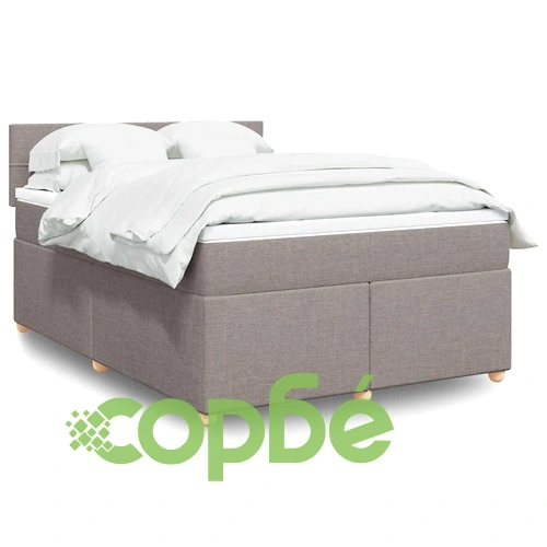 Боксспринг легло с матрак, таупе, 140x190 см, плат ➤ топ цена ➤ sorbe.bg