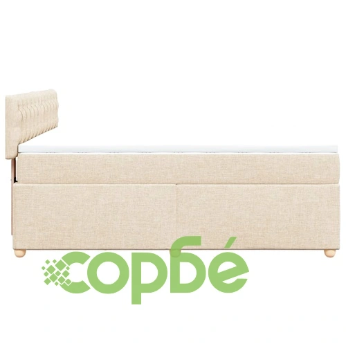 Боксспринг легло с матрак, кремаво, 140x190 см, плат ➤ топ цена ➤ sorbe.bg