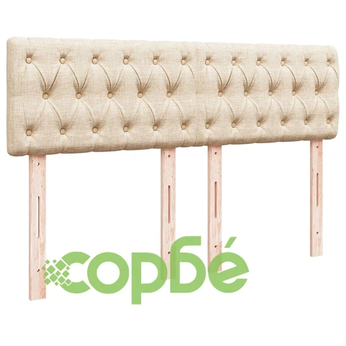 Боксспринг легло с матрак, кремаво, 140x190 см, плат ➤ топ цена ➤ sorbe.bg