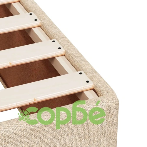 Боксспринг легло с матрак, кремаво, 140x190 см, плат ➤ топ цена ➤ sorbe.bg