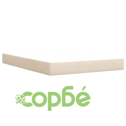 Боксспринг легло с матрак, кремава, 140x200 см, плат ➤ топ цена ➤ sorbe.bg