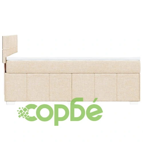 Боксспринг легло с матрак, кремава, 80x200 см, плат ➤ топ цена ➤ sorbe.bg