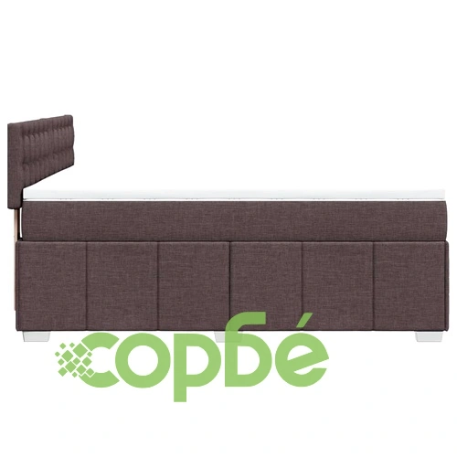 Боксспринг легло с матрак, тъмнокафяво, 140x190 см, плат ➤ топ цена ➤ sorbe.bg