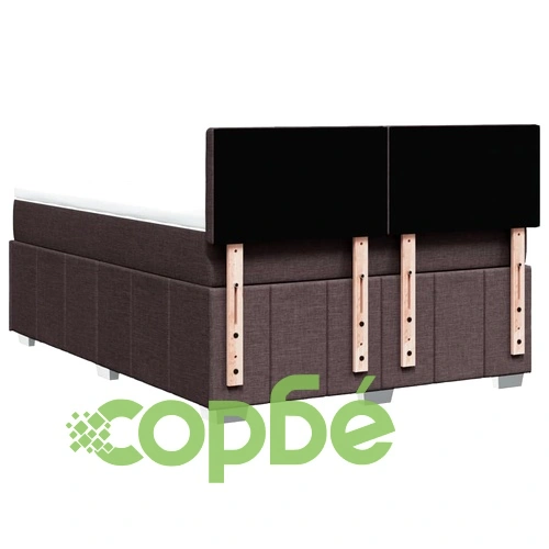 Боксспринг легло с матрак, тъмнокафяво, 140x190 см, плат ➤ топ цена ➤ sorbe.bg