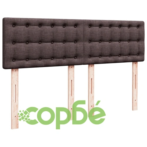 Боксспринг легло с матрак, тъмнокафяво, 140x190 см, плат ➤ топ цена ➤ sorbe.bg