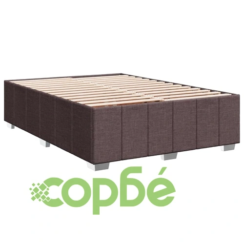 Боксспринг легло с матрак, тъмнокафяво, 140x190 см, плат ➤ топ цена ➤ sorbe.bg