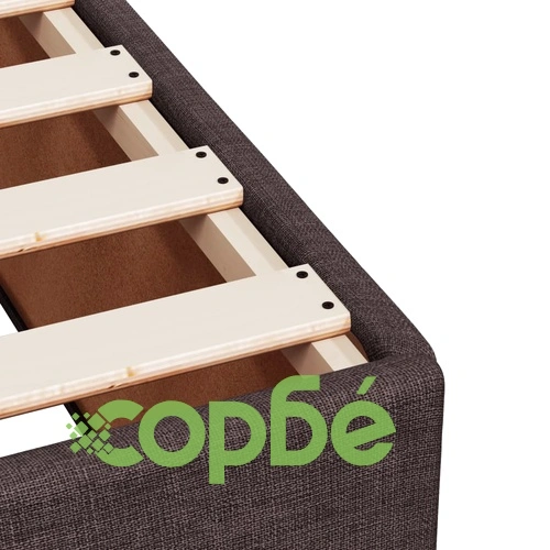 Боксспринг легло с матрак, тъмнокафяво, 140x190 см, плат ➤ топ цена ➤ sorbe.bg