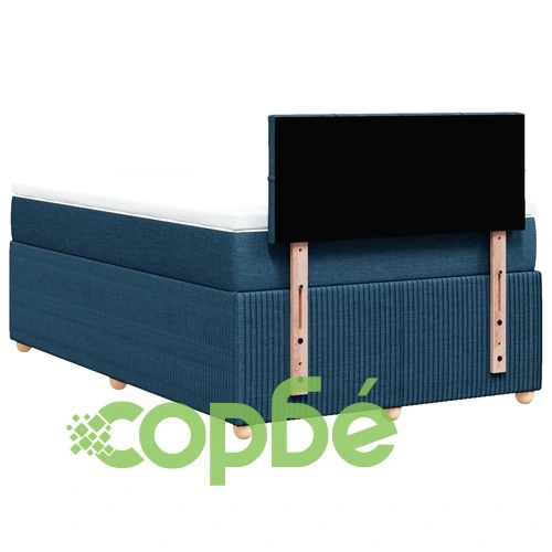 Боксспринг легло с матрак, синьо, 120x190 см, плат ➤ топ цена ➤ sorbe.bg