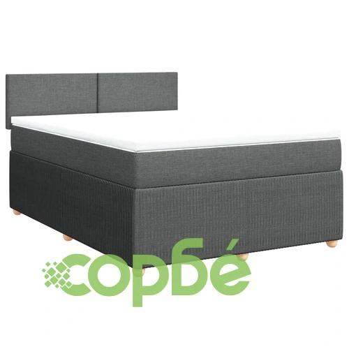 Боксспринг легло с матрак, тъмносиво, 140x190 см плат ➤ топ цена ➤ sorbe.bg