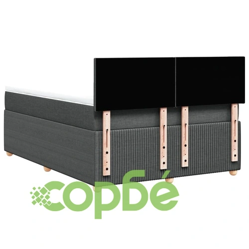 Боксспринг легло с матрак, тъмносиво, 140x190 см плат ➤ топ цена ➤ sorbe.bg