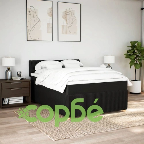 Боксспринг легло с матрак, черно, 140x190 см плат ➤ топ цена ➤ sorbe.bg