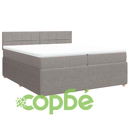Боксспринг легло с матрак, таупе, 200x200 см, плат ➤ топ цена ➤ sorbe.bg
