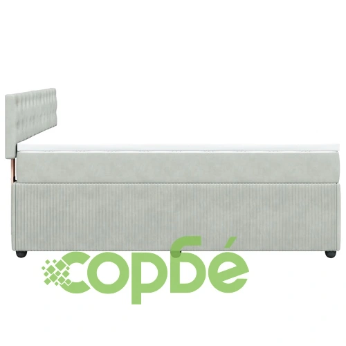 Боксспринг легло с матрак, светлосива, 140x190 см, кадифе ➤ топ цена ➤ sorbe.bg