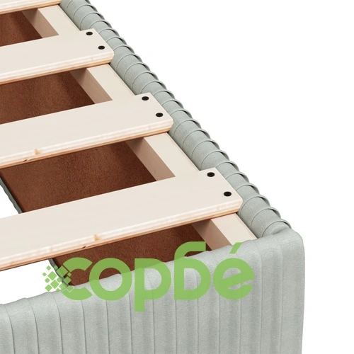 Боксспринг легло с матрак, светлосива, 140x190 см, кадифе ➤ топ цена ➤ sorbe.bg