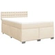 Боксспринг легло с матрак, кремава, 160x200 см, плат