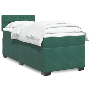 Боксспринг легло с матрак, тъмнозелено, 80x200 см, кадифе