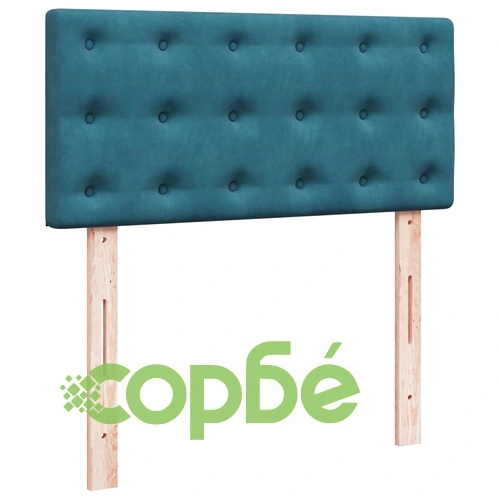 Боксспринг легло с матрак, синьо, 80x200 см, кадифе ➤ топ цена ➤ sorbe.bg