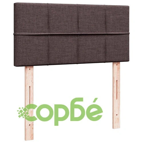 Боксспринг легло с матрак, тъмнокафяво, 90x190 см, плат ➤ топ цена ➤ sorbe.bg