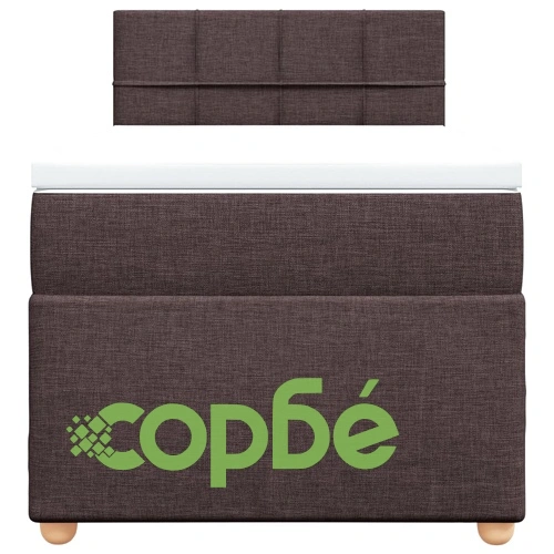 Боксспринг легло с матрак, тъмнокафяво, 90x190 см, плат ➤ топ цена ➤ sorbe.bg