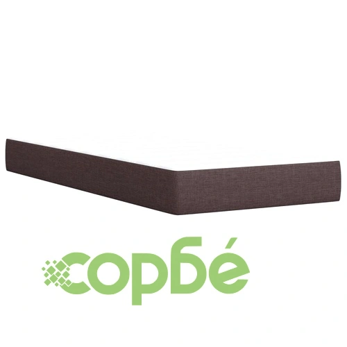 Боксспринг легло с матрак, тъмнокафяво, 90x190 см, плат ➤ топ цена ➤ sorbe.bg