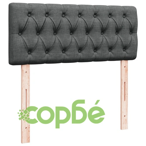 Боксспринг легло с матрак, тъмносиво, 120x190 см, плат ➤ топ цена ➤ sorbe.bg