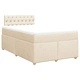 Боксспринг легло с матрак, кремаво, 120x200 см, плат