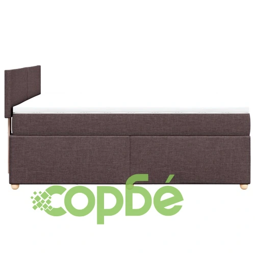 Боксспринг легло с матрак, тъмнокафяво, 160x200 см, плат ➤ топ цена ➤ sorbe.bg