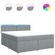 Боксспринг легло с матрак, светлосиво, 180x200 см, плат