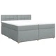 Боксспринг легло с матрак, светлосиво, 200x200 см, плат