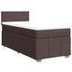 Боксспринг легло с матрак, тъмнокафяво, 80x200 см, плат