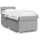 Боксспринг легло с матрак, светлосиво, 80x200 см, плат