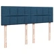 Боксспринг легло с матрак, синьо, 140x200 см, плат