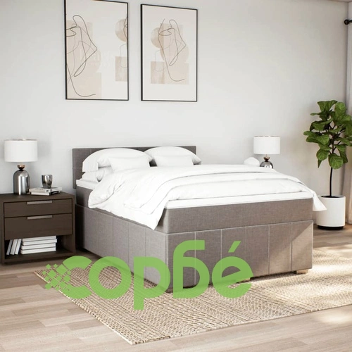 Боксспринг легло с матрак, таупе, 160x200 см, плат ➤ топ цена ➤ sorbe.bg