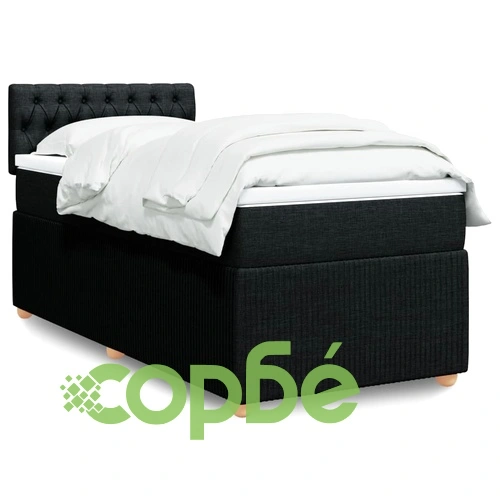 Боксспринг легло с матрак, черно, 100x200 см, плат ➤ топ цена ➤ sorbe.bg