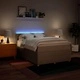 Боксспринг легло с матрак, кремаво, 140x190 см, плат