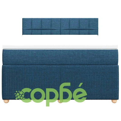 Боксспринг легло с матрак, синьо, 140x190 см, плат ➤ топ цена ➤ sorbe.bg