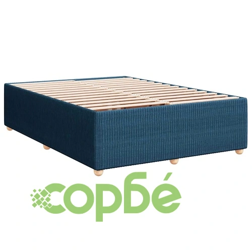 Боксспринг легло с матрак, синьо, 140x190 см, плат ➤ топ цена ➤ sorbe.bg