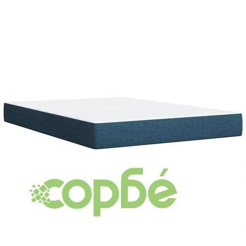 Боксспринг легло с матрак, синьо, 140x190 см, плат ➤ топ цена ➤ sorbe.bg