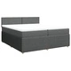 Боксспринг легло с матрак, тъмносиво, 200x200 см, плат