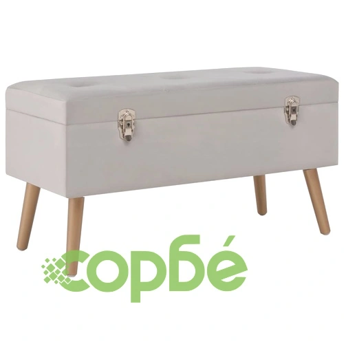 Пейка с отделение за съхранение, 80 см, сиво кадифе ➤ топ цена ➤ sorbe.bg