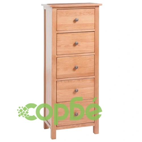 Висок шкаф с чекмеджета, 45x32x110 см, дъбов масив ➤ топ цена ➤ sorbe.bg