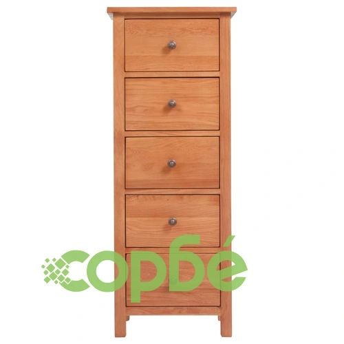 Висок шкаф с чекмеджета, 45x32x110 см, дъбов масив ➤ топ цена ➤ sorbe.bg